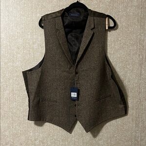 Crown & Ivy Brown Tweed Vest